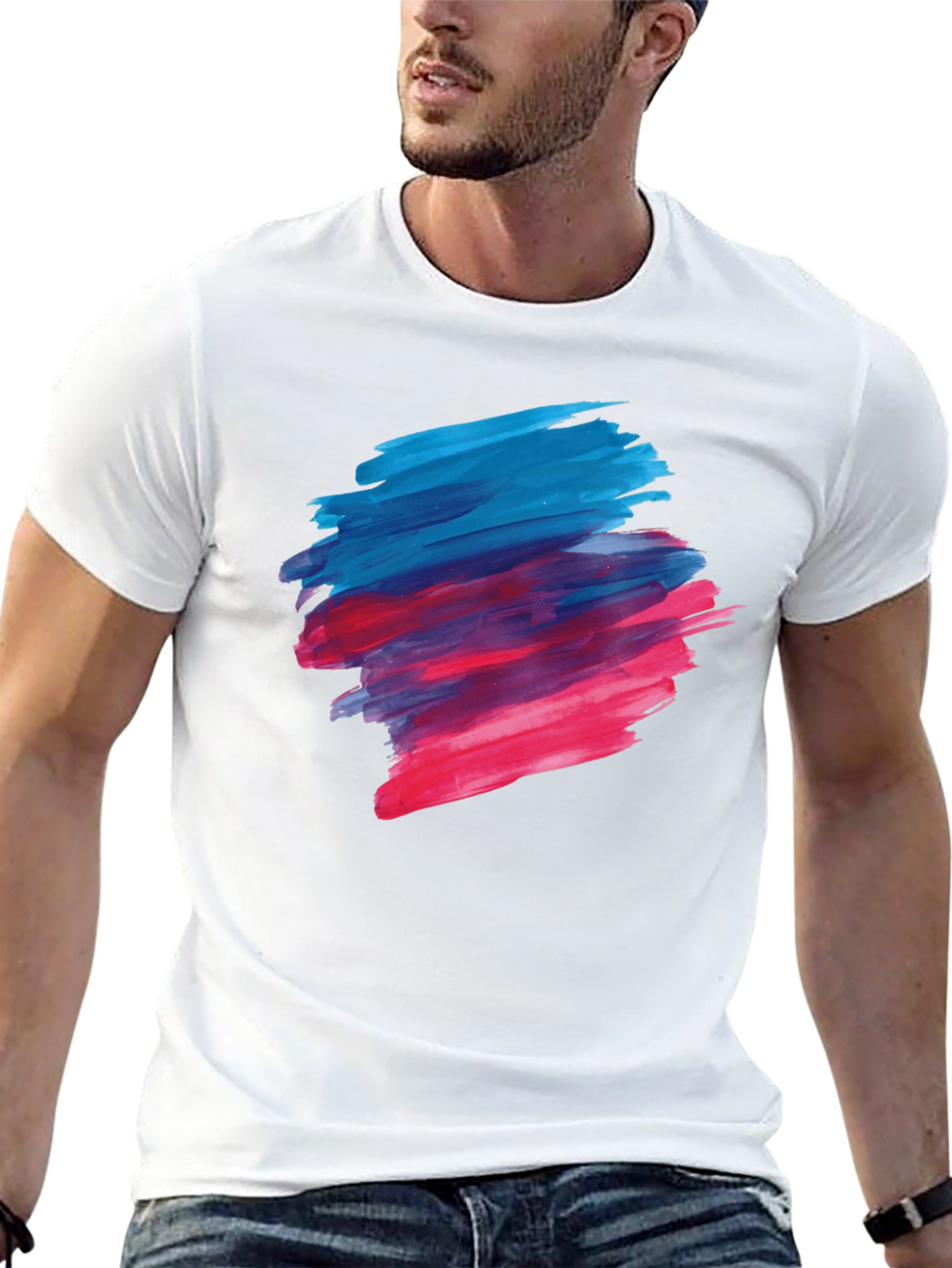 Abstract Brushstroke Graphic Tee