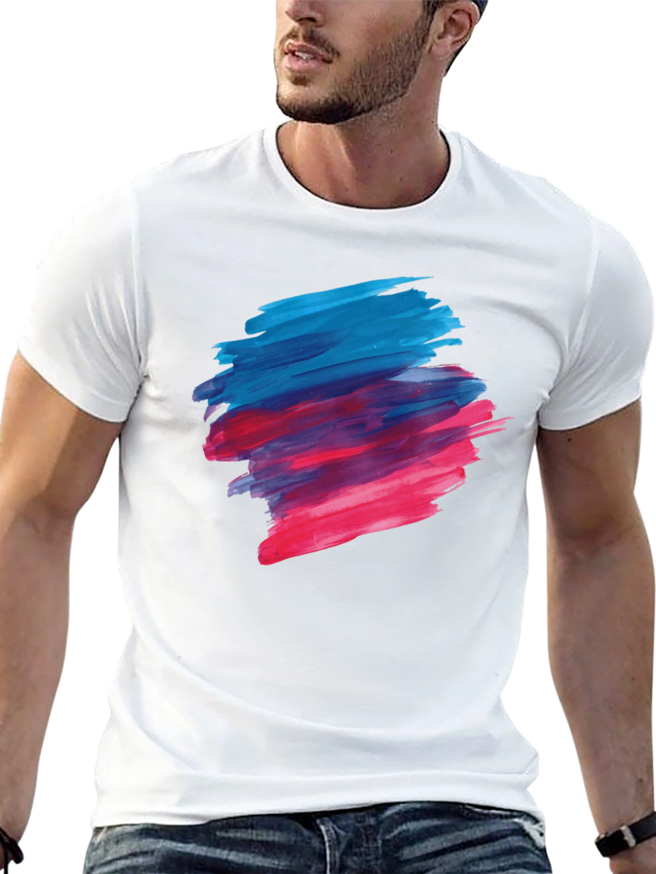 Abstract Brushstroke Graphic Tee
