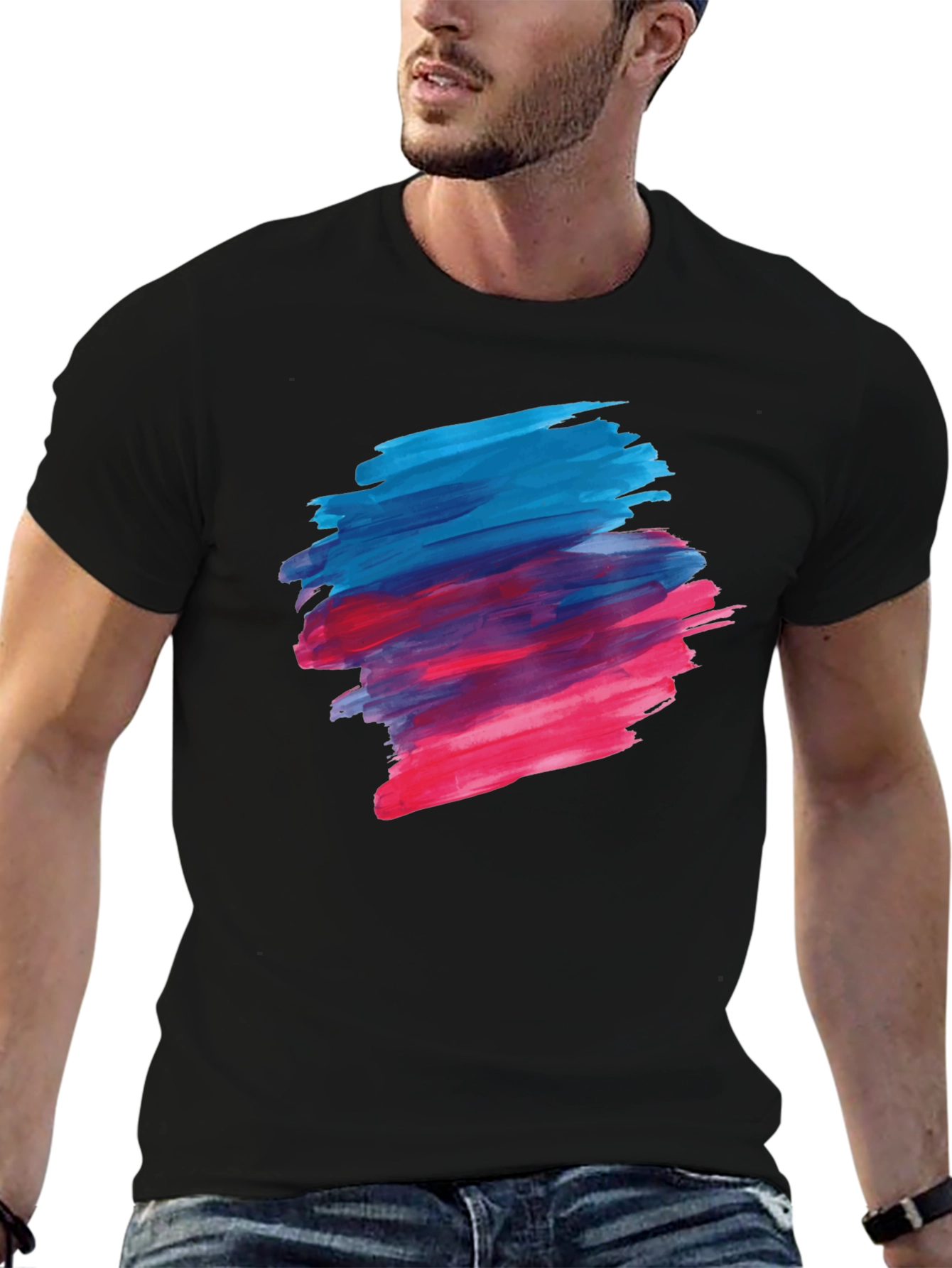 Abstract Brushstroke Graphic Tee