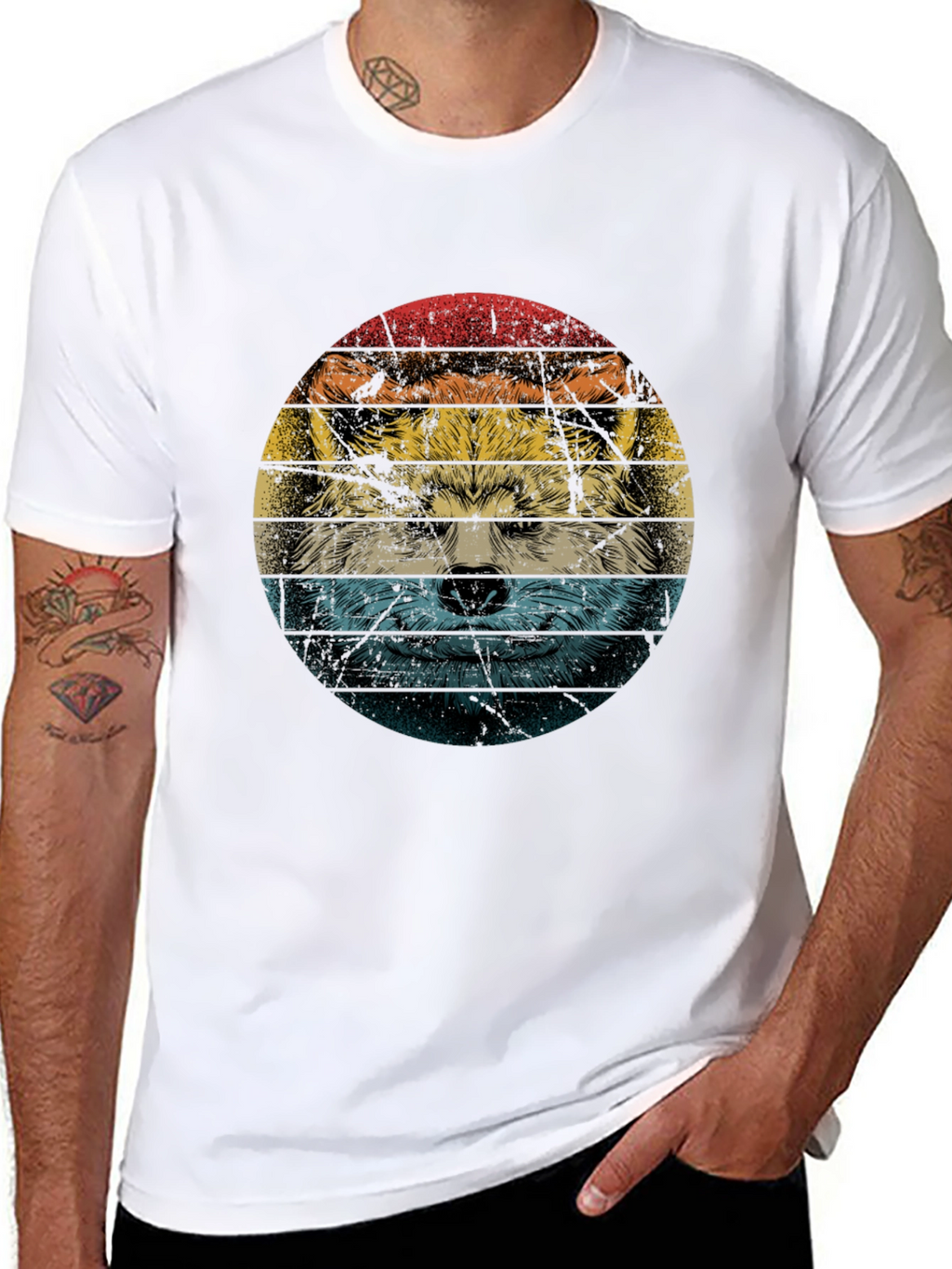 Retro Wolf Graphic T-Shirt - Cool Animal Tee
