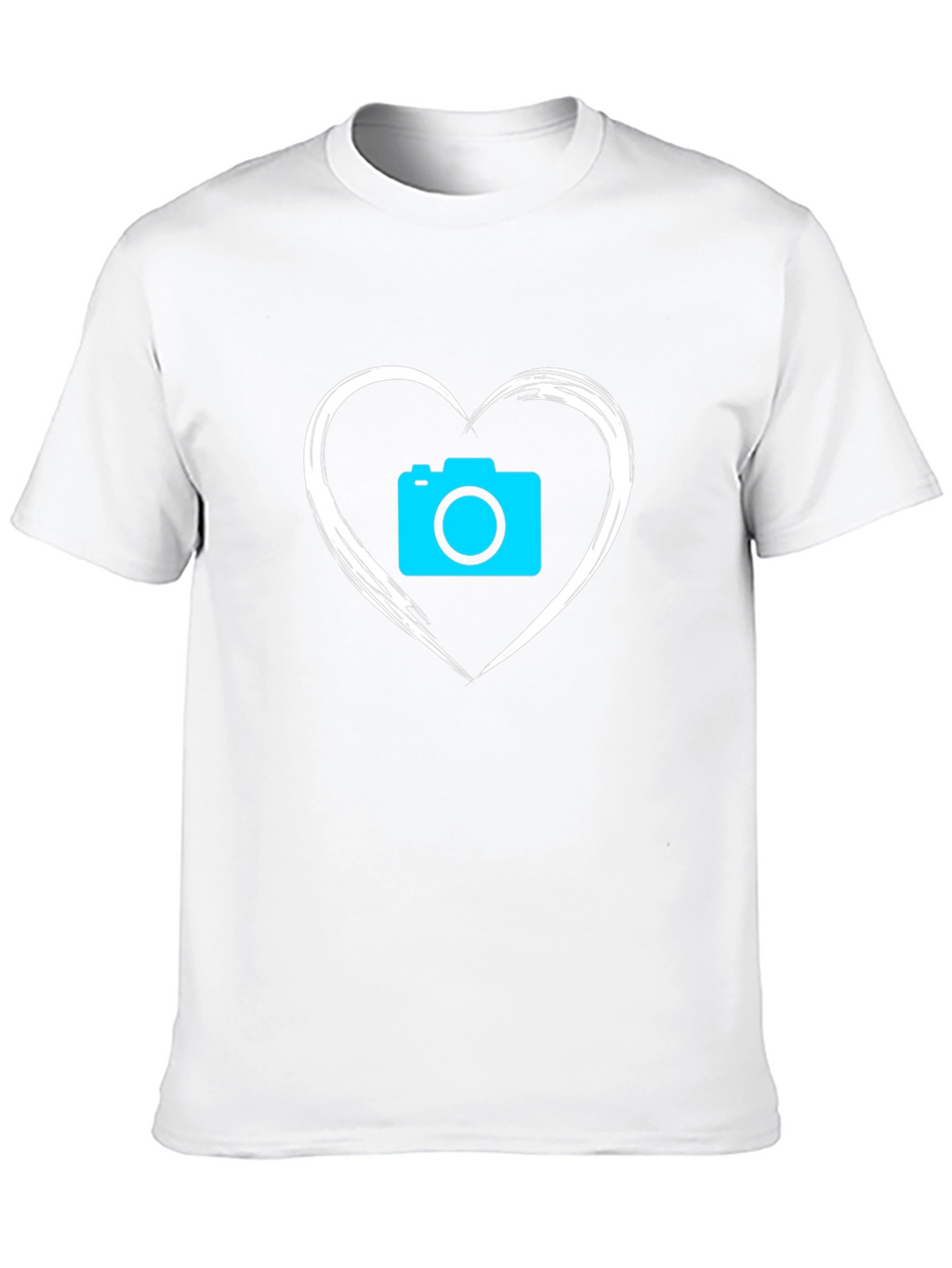 Camera Heart Graphic T-Shirt - Black