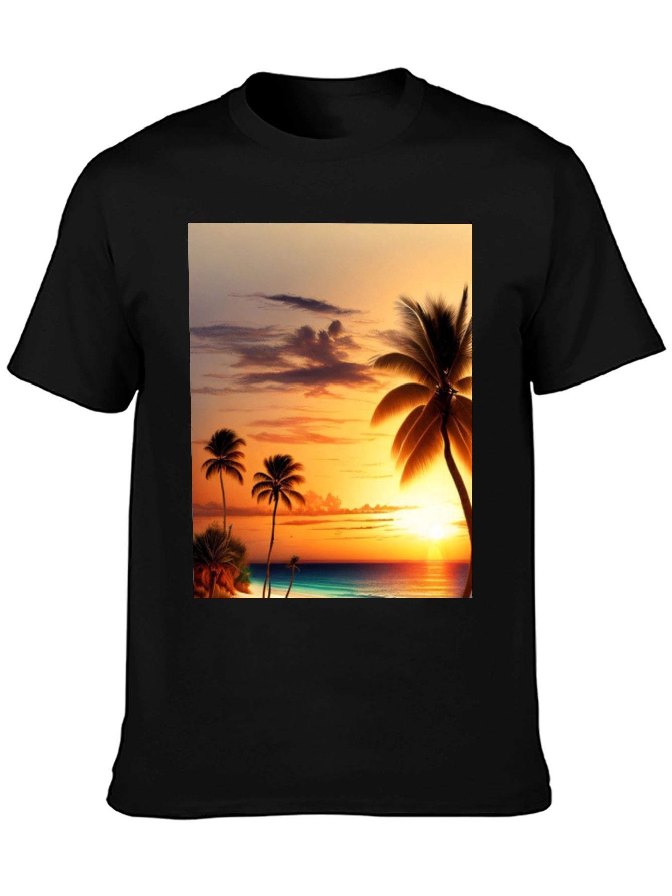Tropical Sunset Graphic T-Shirt