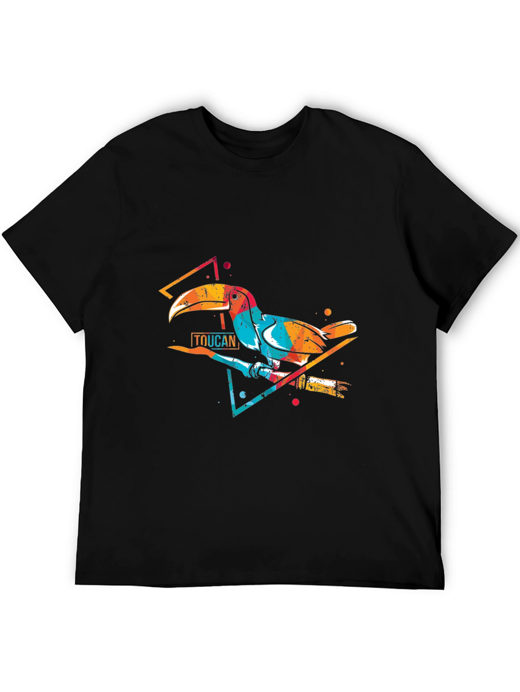 Vibrant Toucan Graphic Print Crew Neck T-Shirt