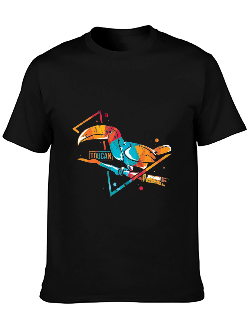 Vibrant Toucan Graphic Print Crew Neck T-Shirt