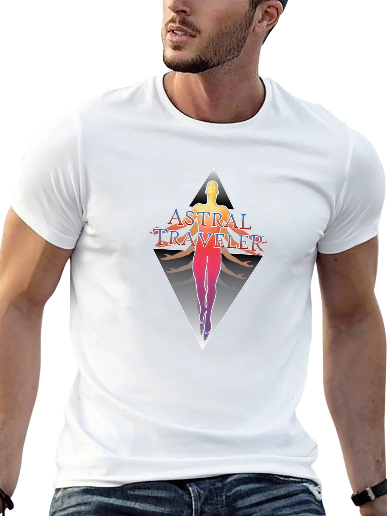 Astral Traveler Graphic Tee - Black Cotton