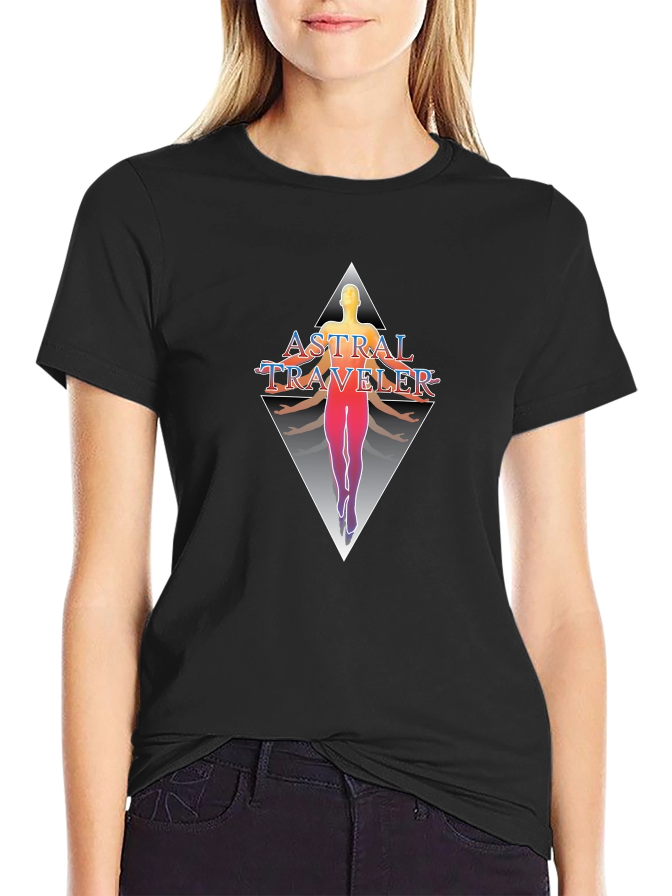 Astral Traveler Graphic Tee - Black Cotton