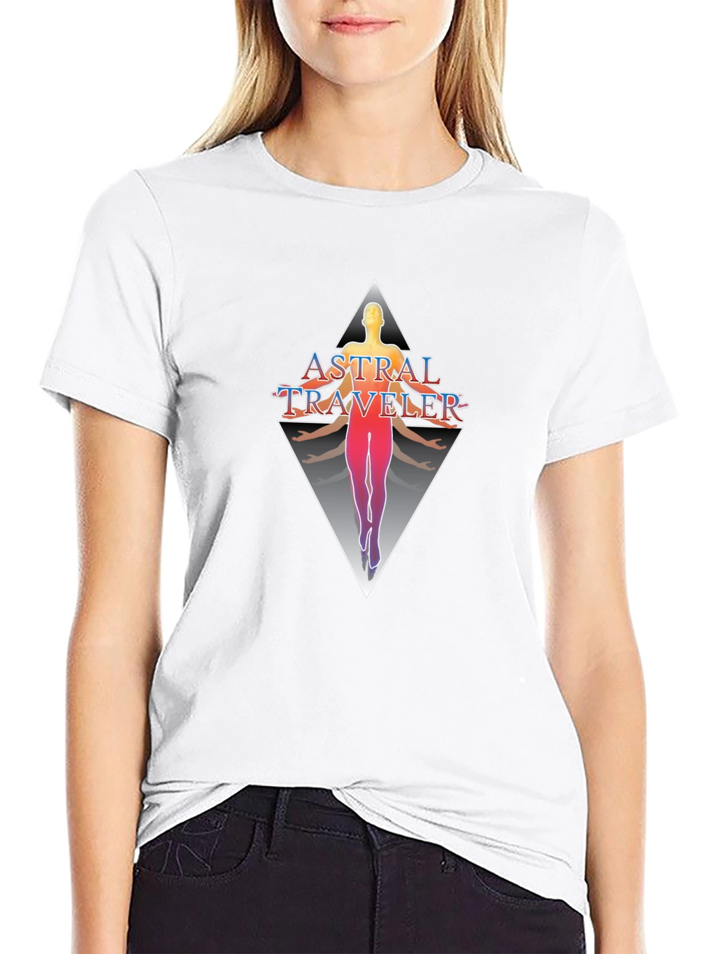 Astral Traveler Graphic Tee - Black Cotton