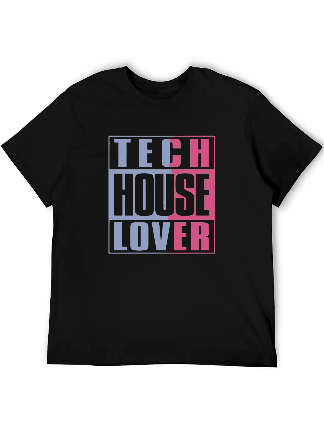 Tech House Lover Graphic T-Shirt - Black