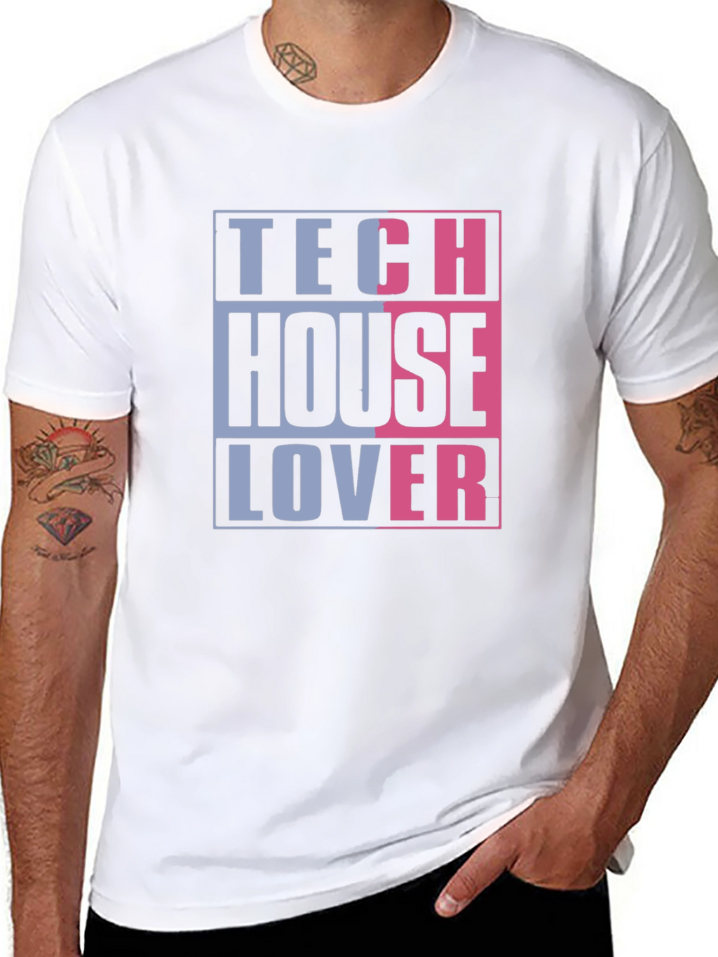 Tech House Lover Graphic T-Shirt - Black
