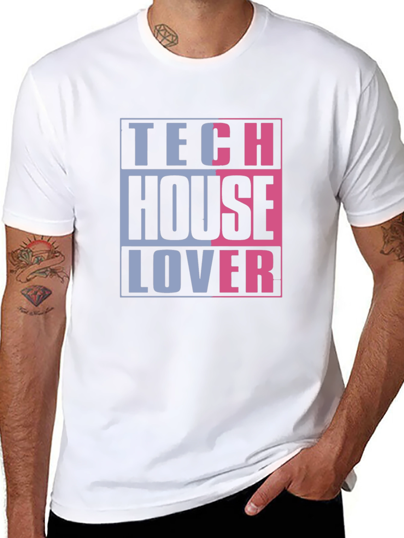 Tech House Lover Graphic T-Shirt - Black