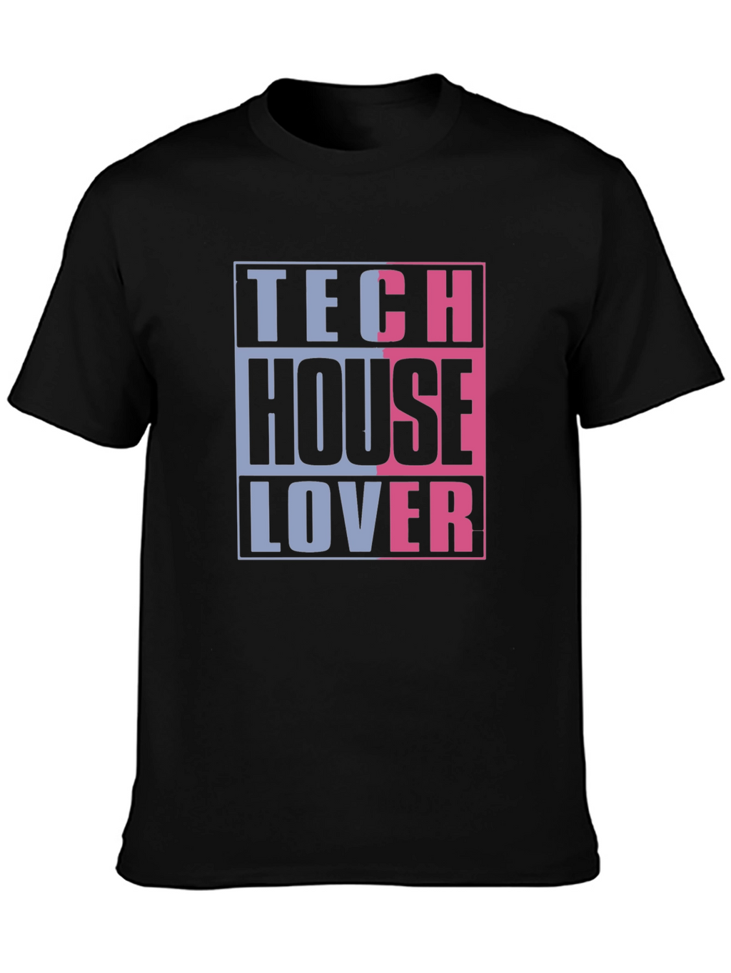 Tech House Lover Graphic T-Shirt - Black