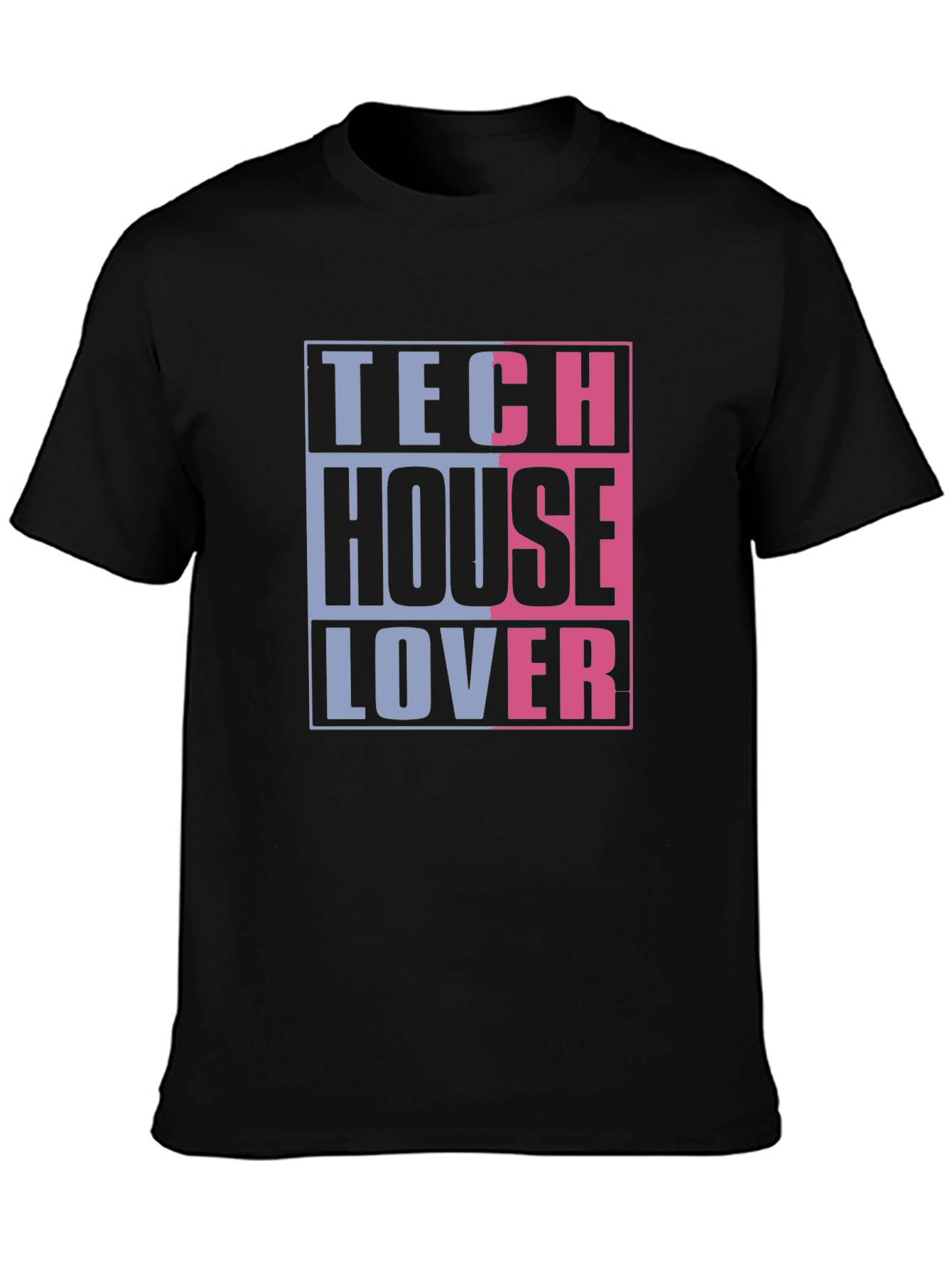 Tech House Lover Graphic T-Shirt - Black