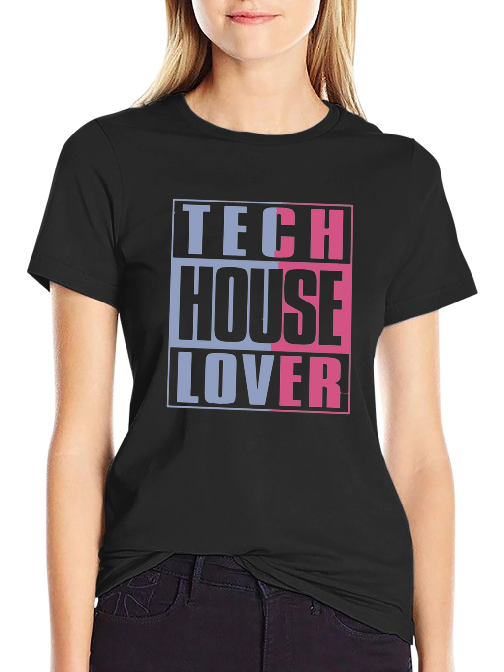 Tech House Lover Graphic T-Shirt - Black
