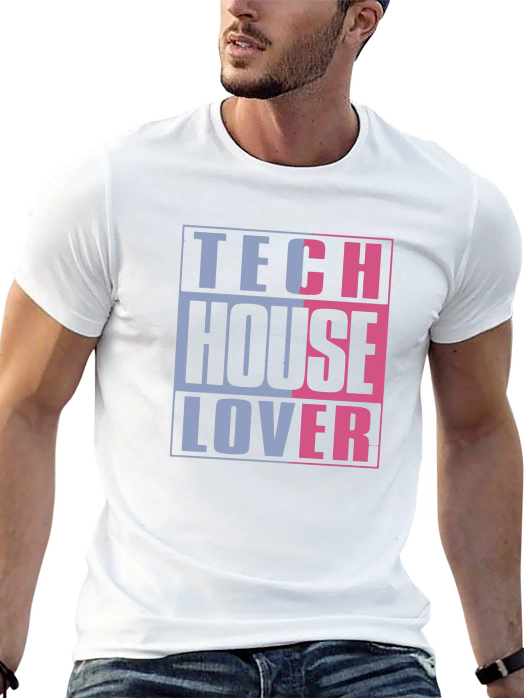 Tech House Lover Graphic T-Shirt - Black