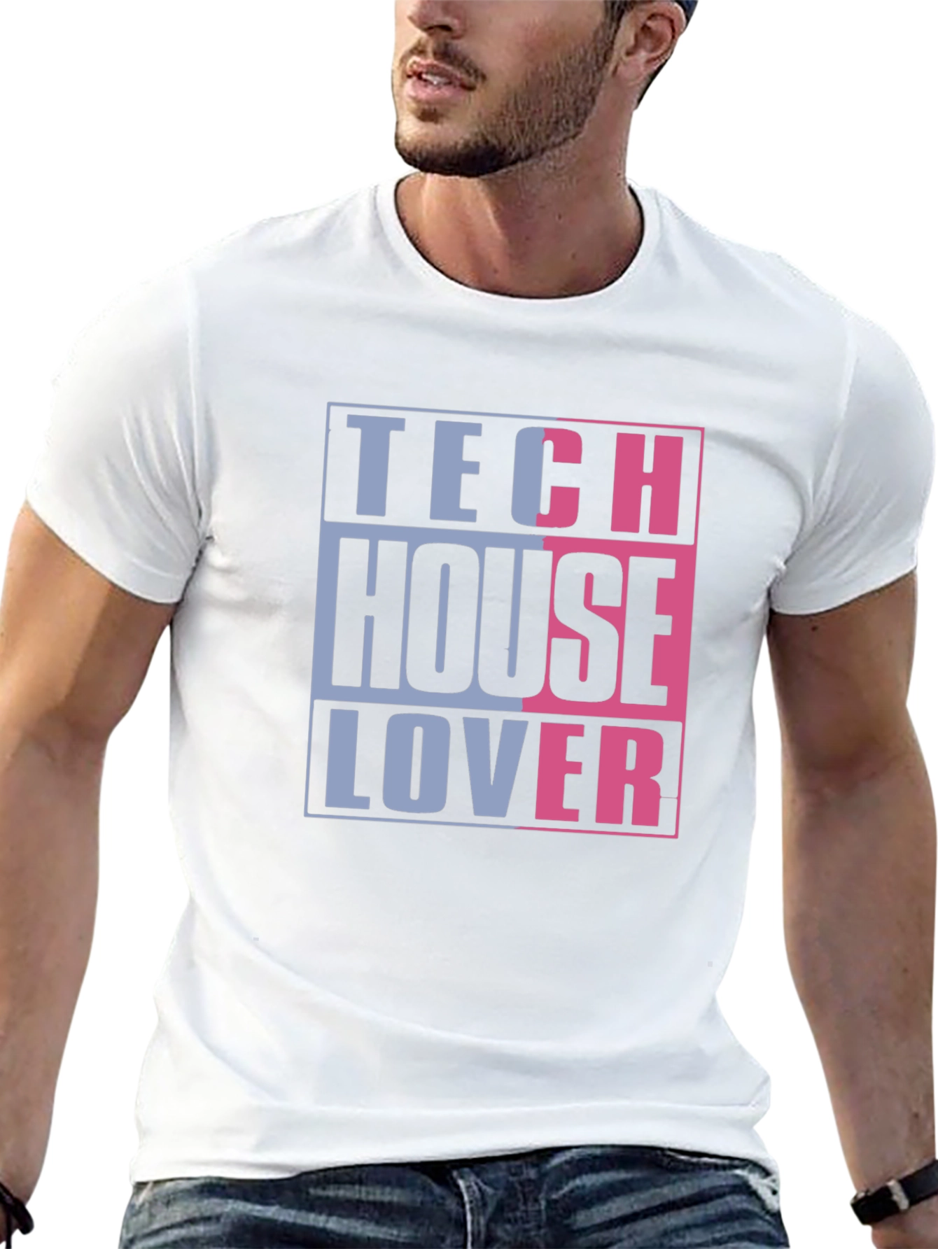 Tech House Lover Graphic T-Shirt - Black