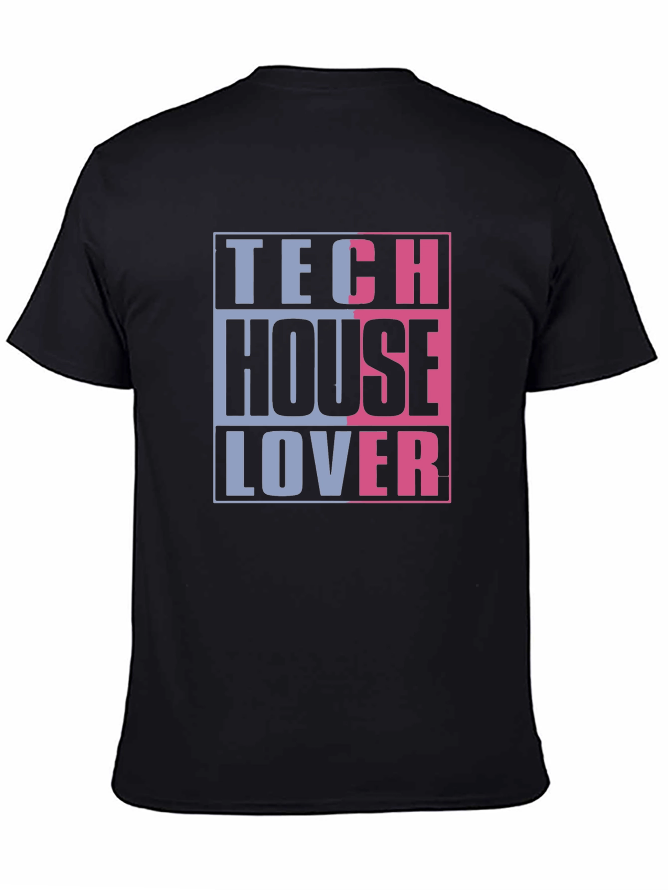 Tech House Lover Graphic T-Shirt - Black