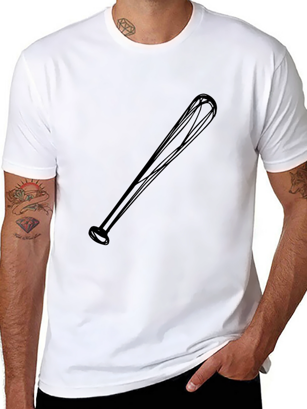 Baseball Bat Graphic Black T-Shirt