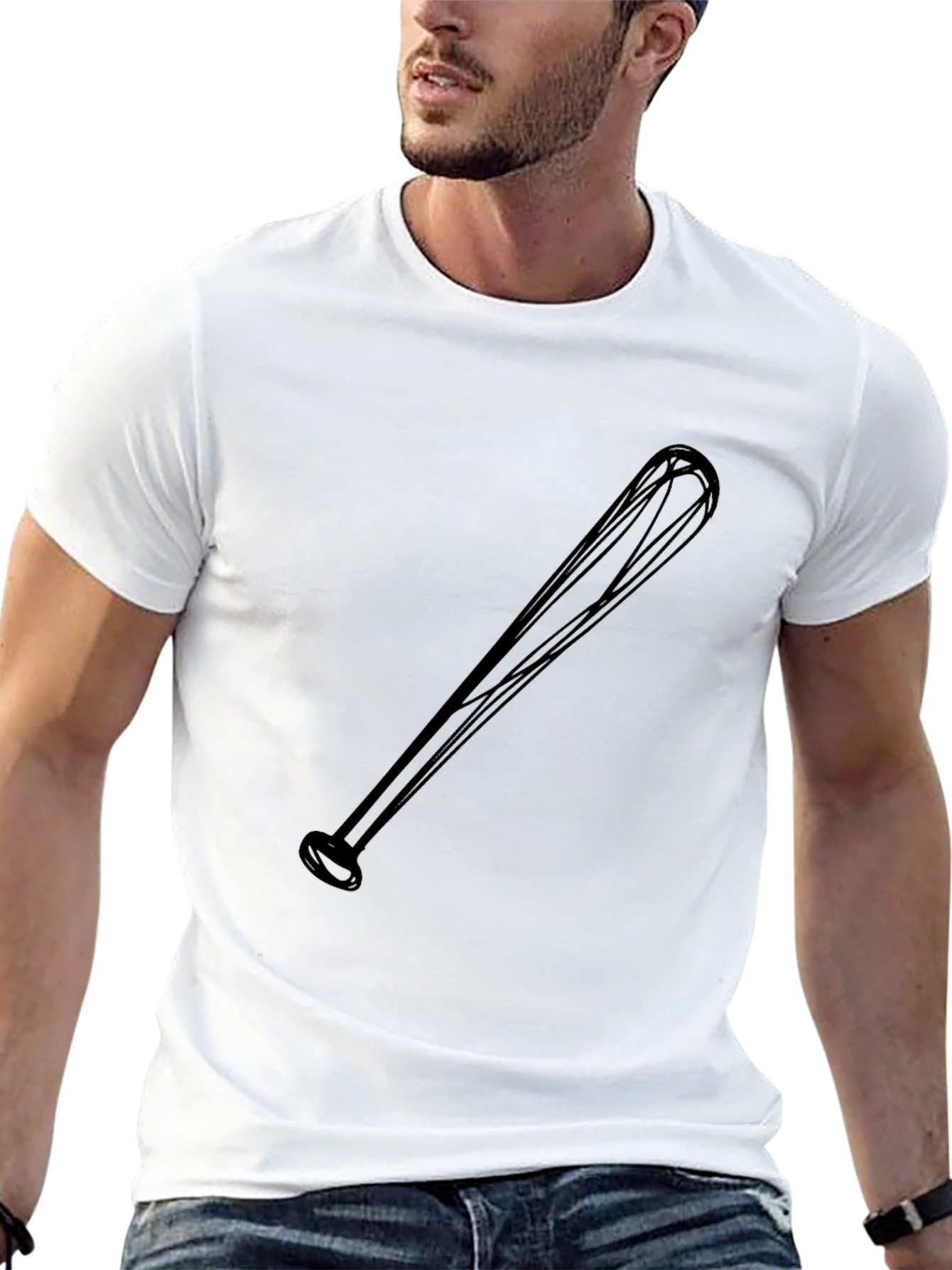 Baseball Bat Graphic Black T-Shirt