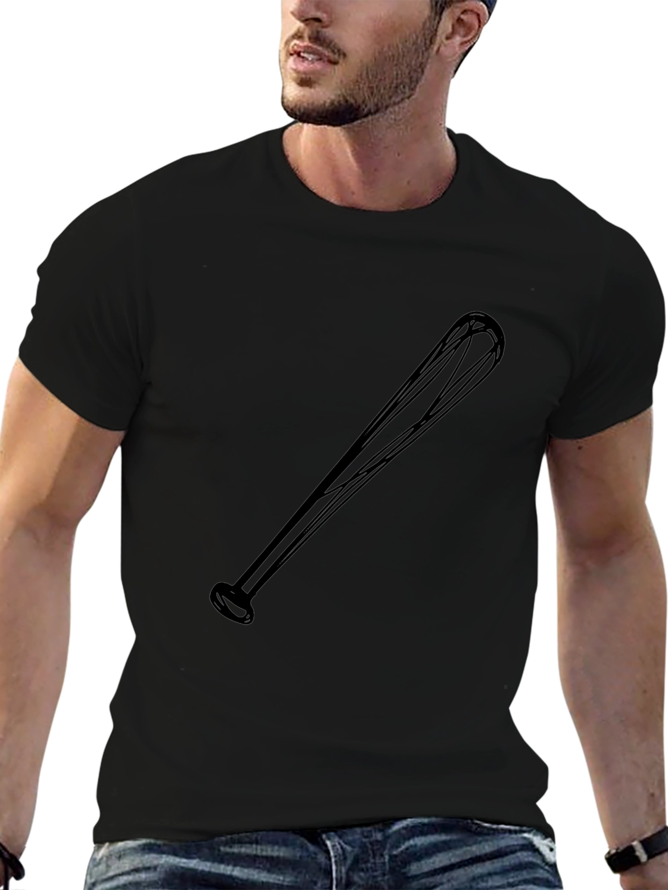 Baseball Bat Graphic Black T-Shirt