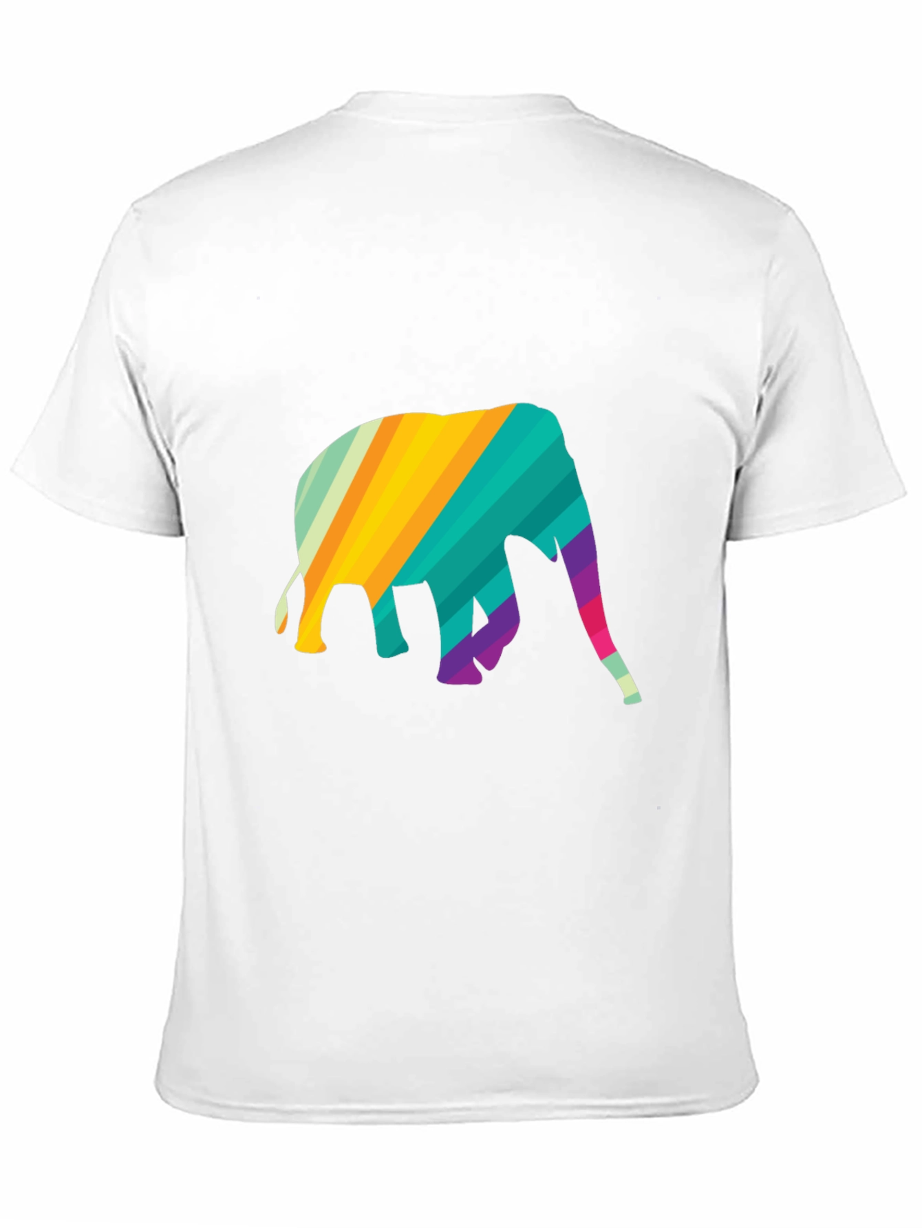 Rainbow Elephant Graphic Tee - Stylish Mens Black T-Shirt