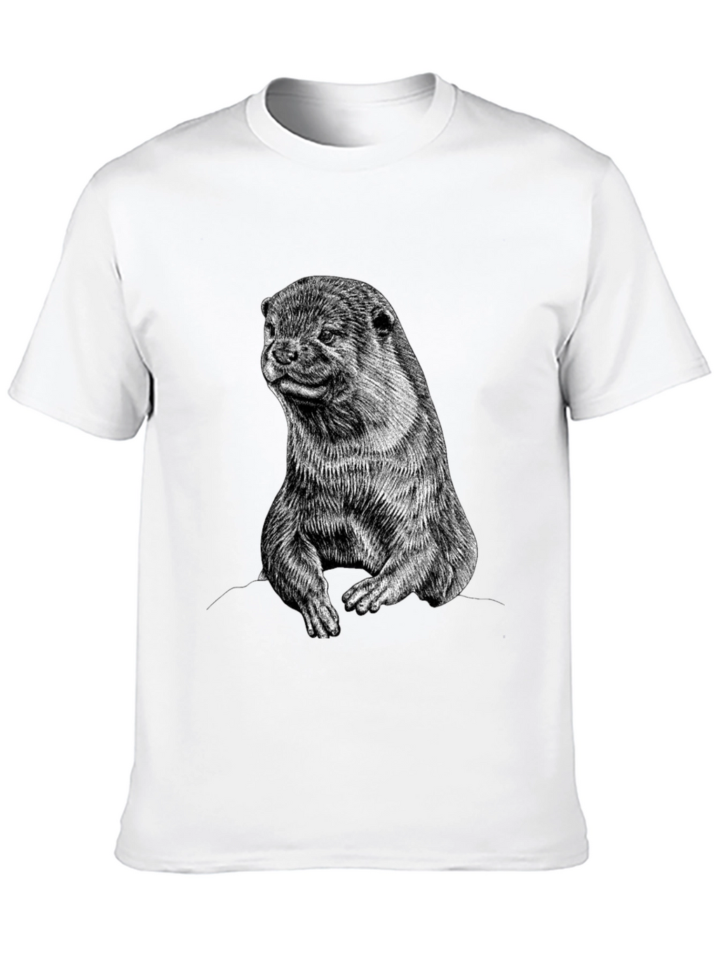 Otter Graphic Print Black T-Shirt