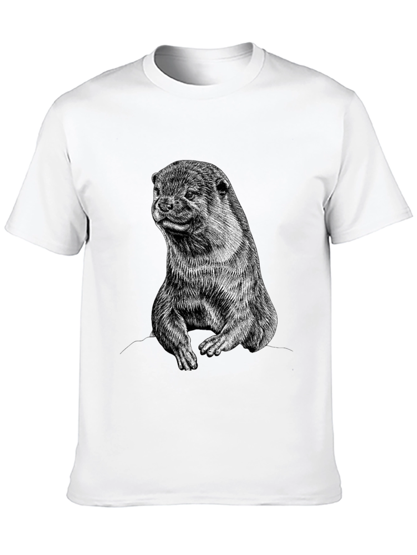 Otter Graphic Print Black T-Shirt