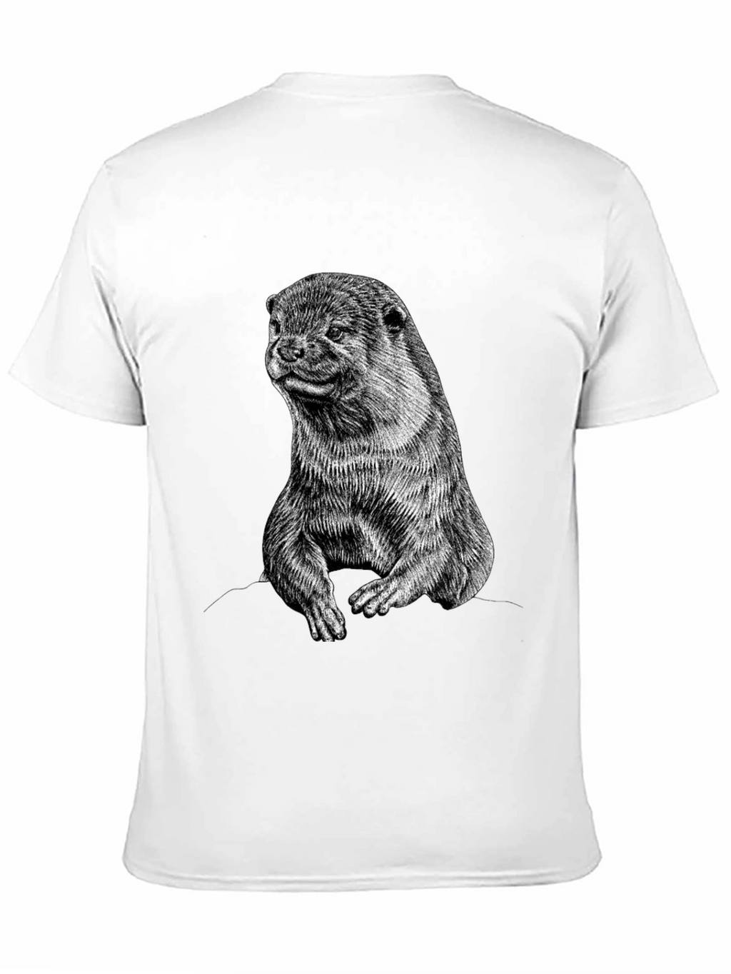 Otter Graphic Print Black T-Shirt