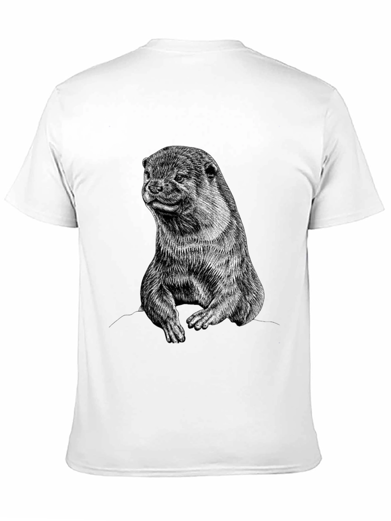 Otter Graphic Print Black T-Shirt