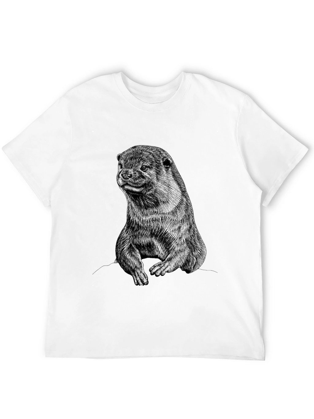 Otter Graphic Print Black T-Shirt