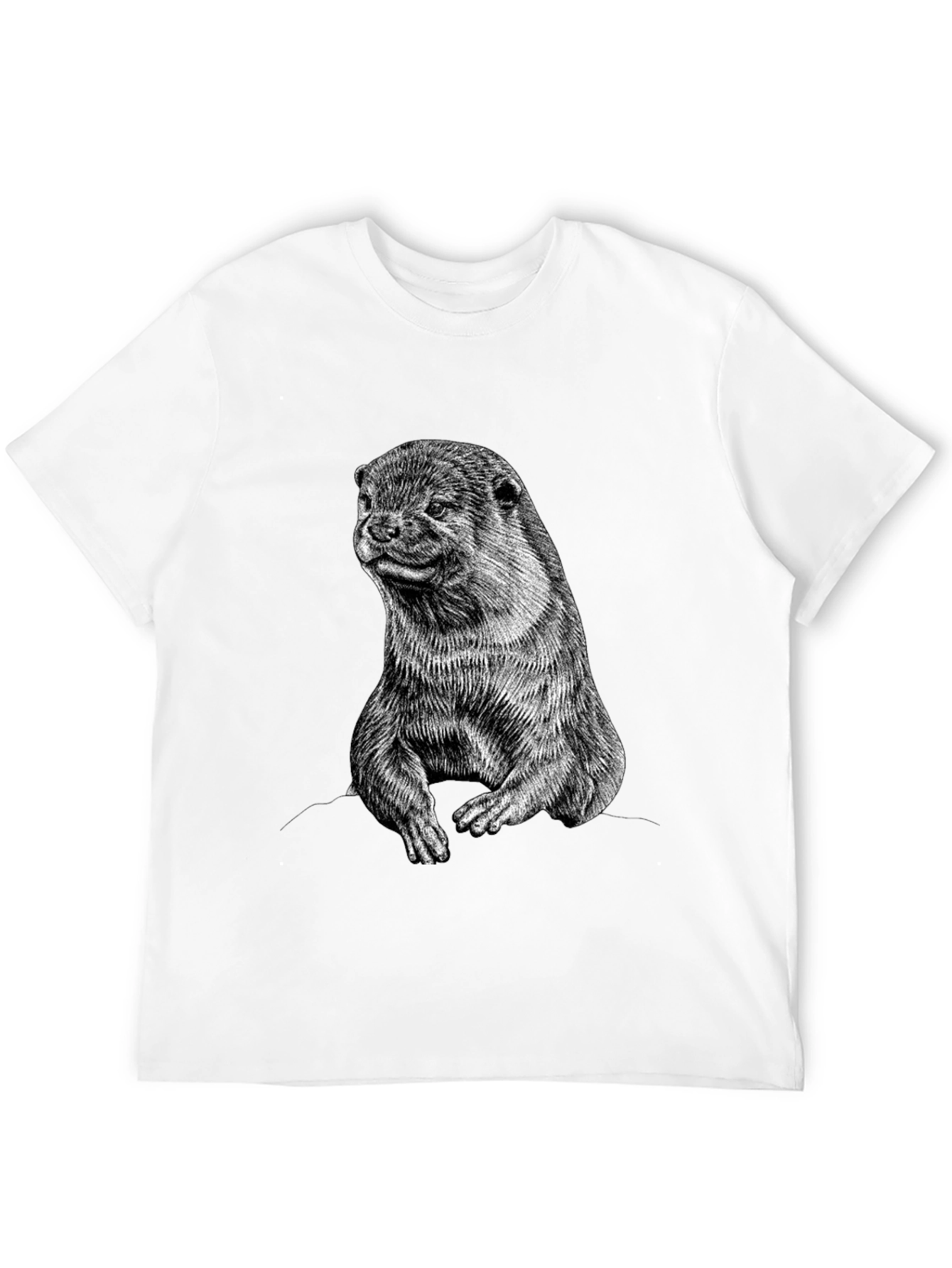 Otter Graphic Print Black T-Shirt