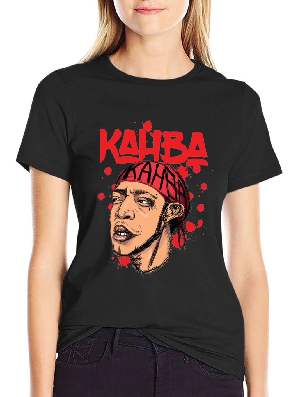 Kahba Graphic Print T-Shirt - Black