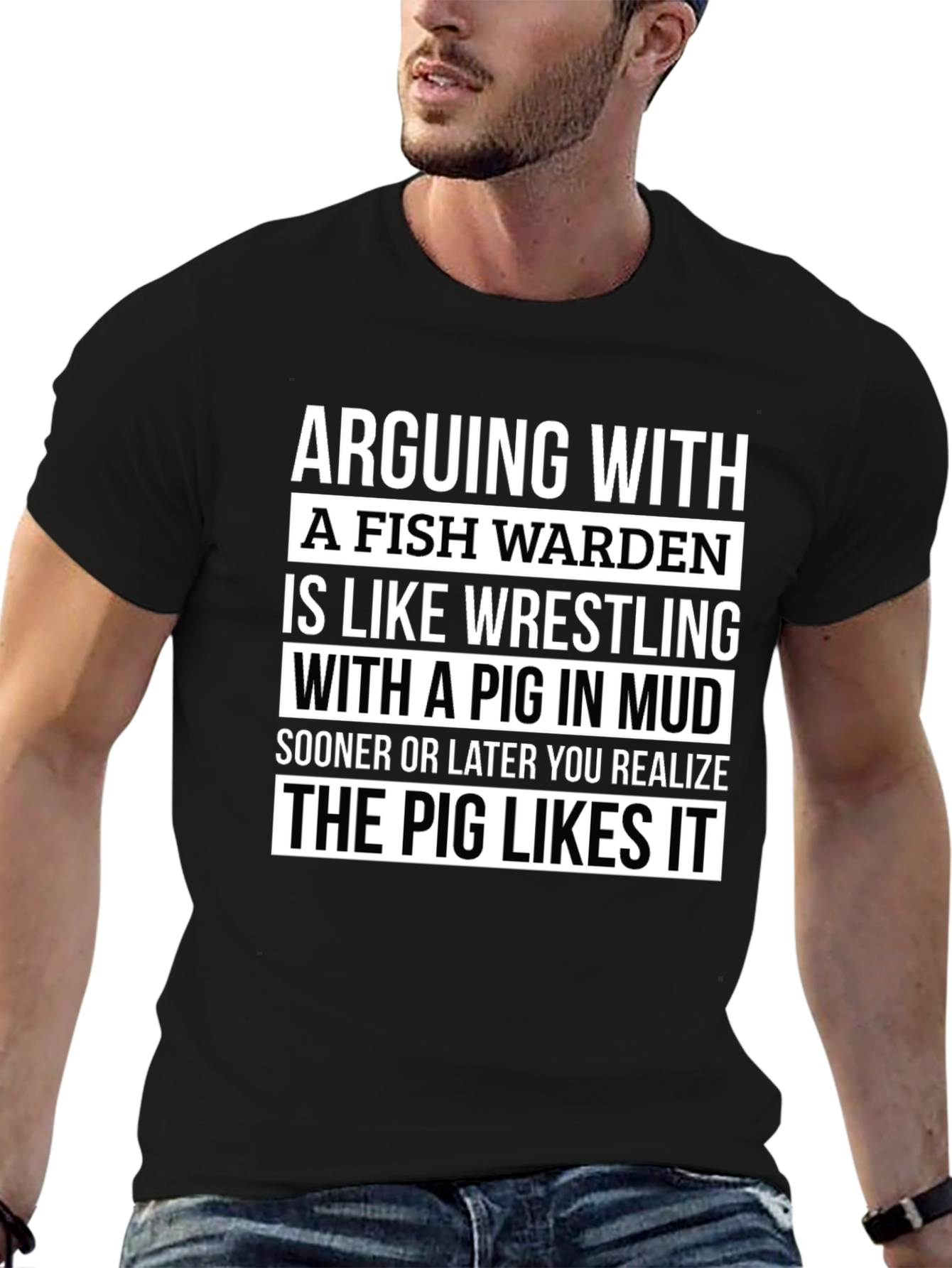 Fish Warden Pig Mud Wrestling T-Shirt
