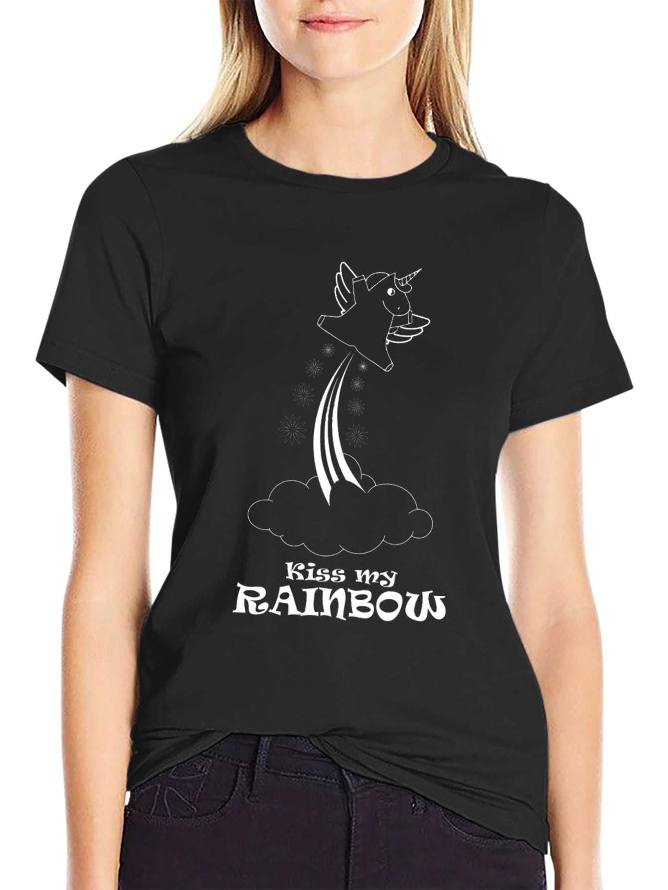 Kiss My Rainbow Unicorn Graphic T-Shirt