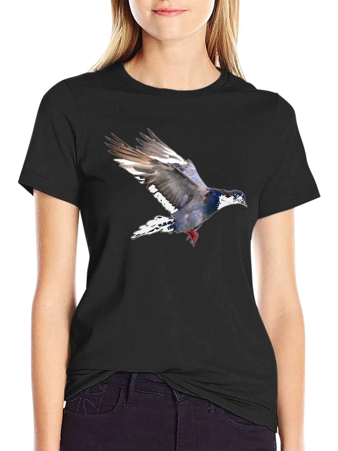 Pigeon Graphic Tee - Mens Black T-Shirt