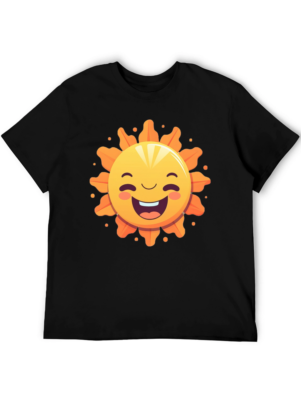 Happy Sunshine Graphic Tee - Black Cotton T-Shirt