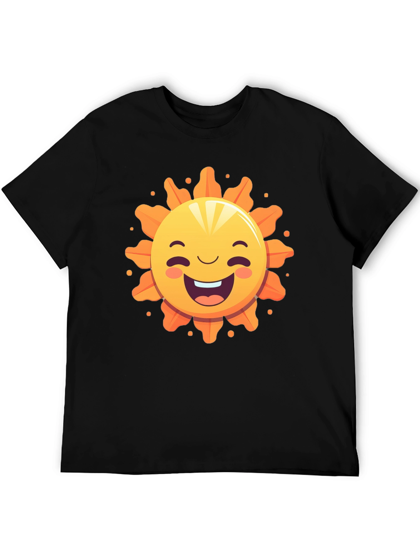 Happy Sunshine Graphic Tee - Black Cotton T-Shirt
