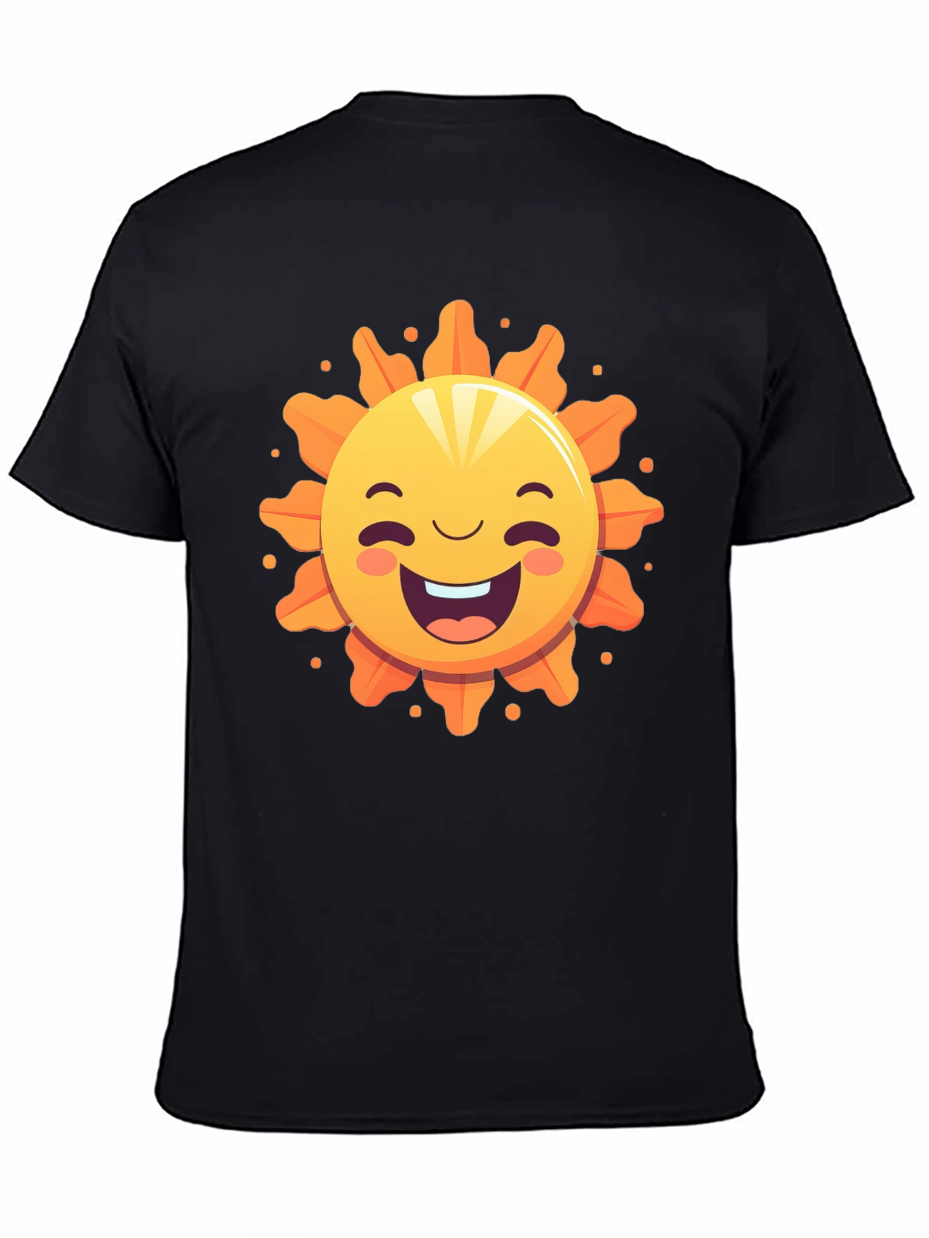Happy Sunshine Graphic Tee - Black Cotton T-Shirt