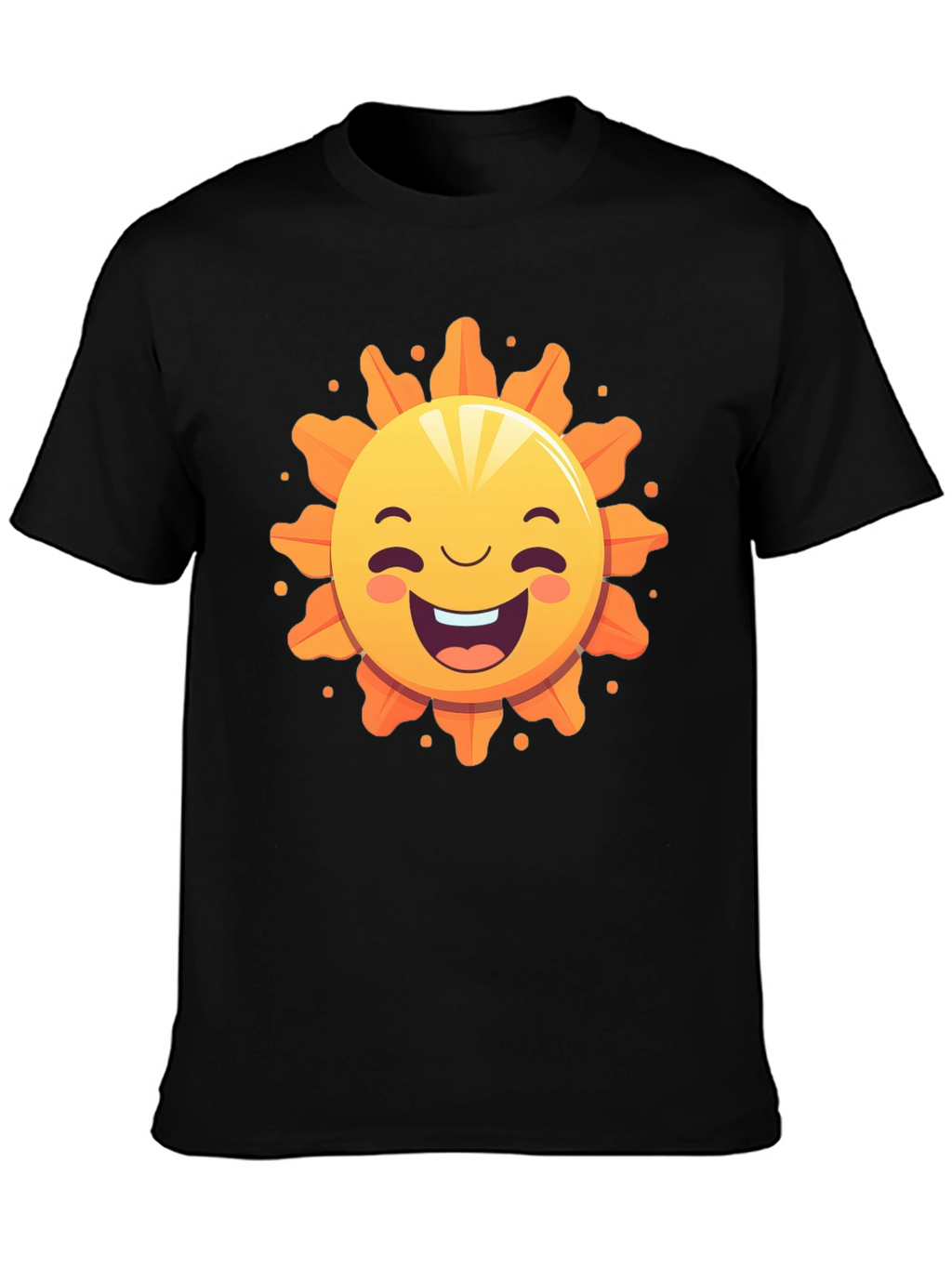 Happy Sunshine Graphic Tee - Black Cotton T-Shirt