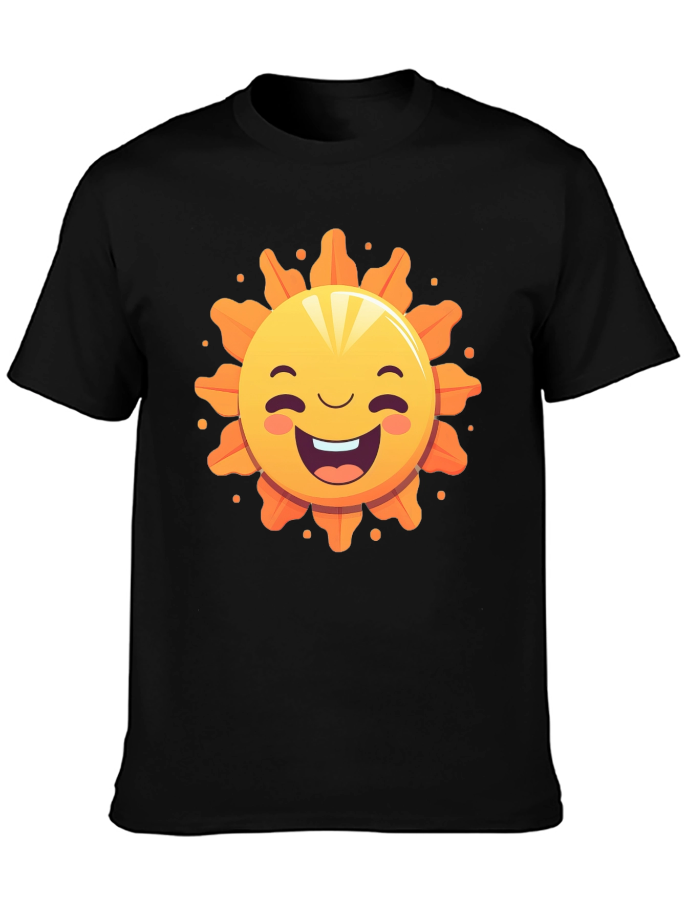 Happy Sunshine Graphic Tee - Black Cotton T-Shirt