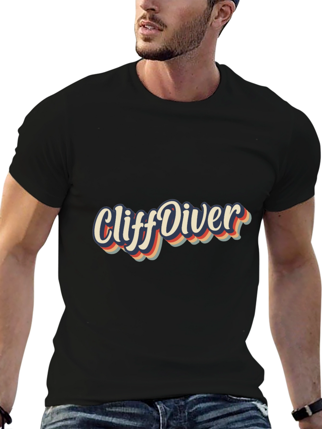 Retro Cliff Diver Graphic Tee