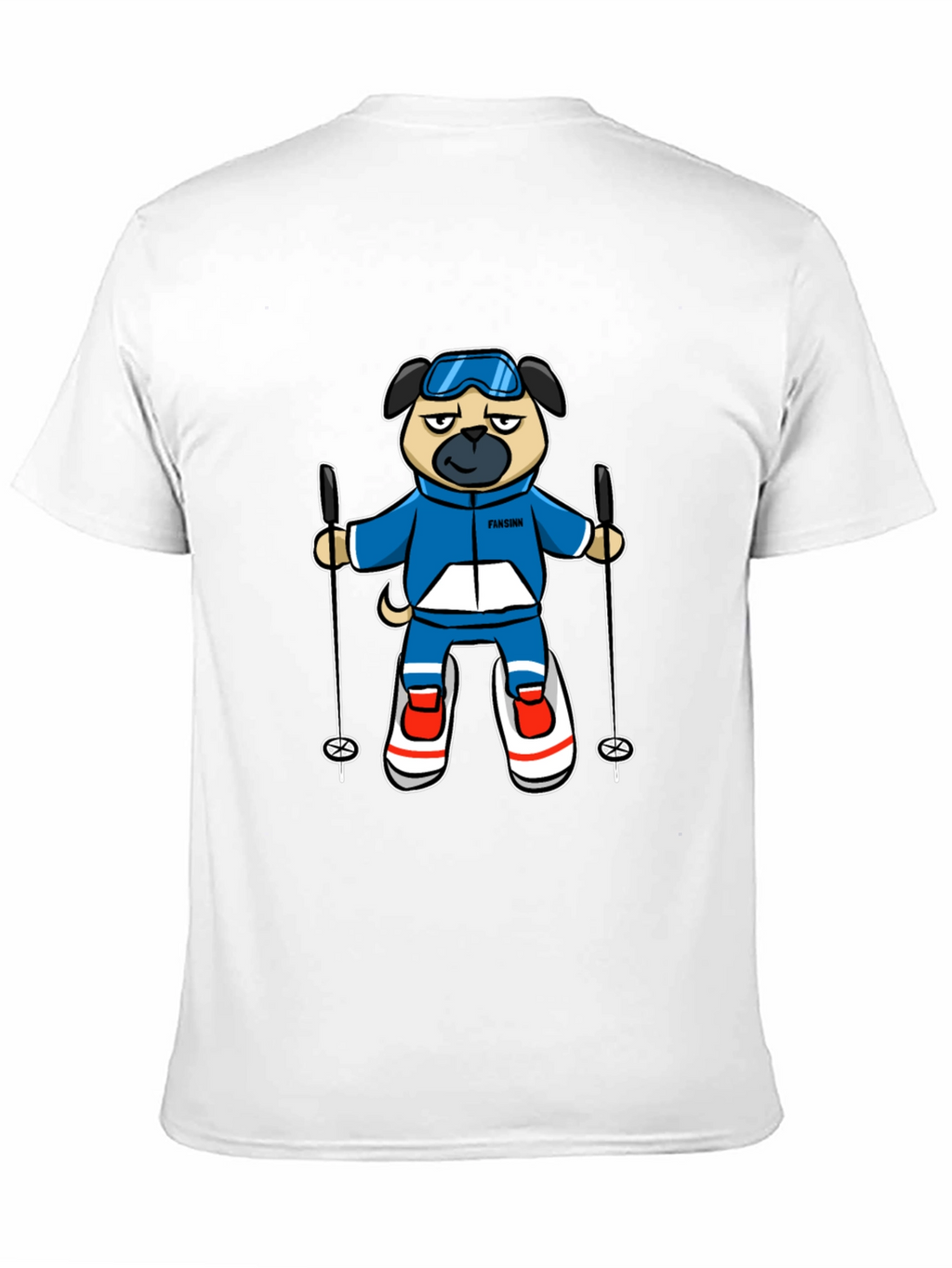 Skiing Pug Graphic T-Shirt