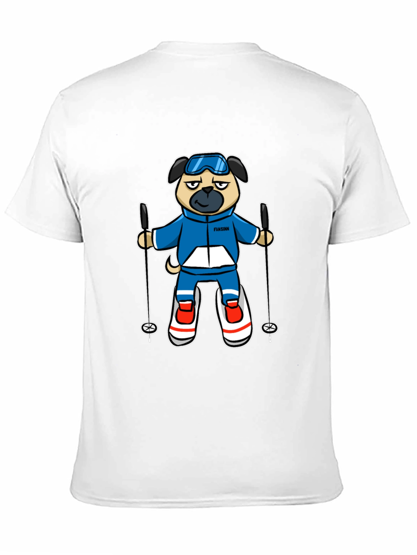 Skiing Pug Graphic T-Shirt