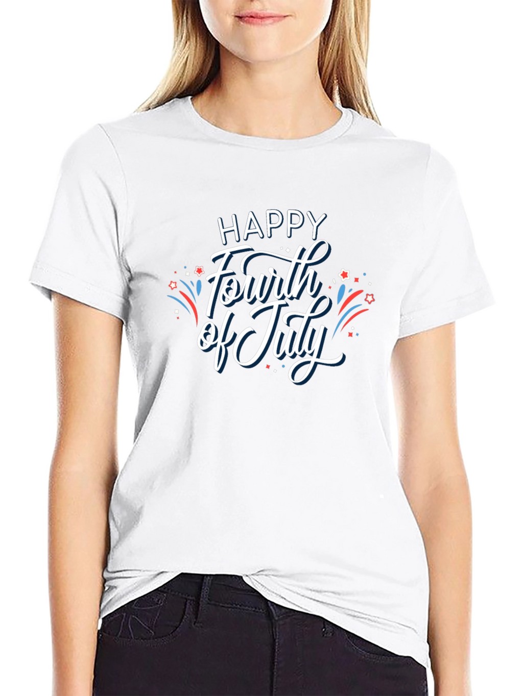 Happy Fourth of July Graphic Tee - Black