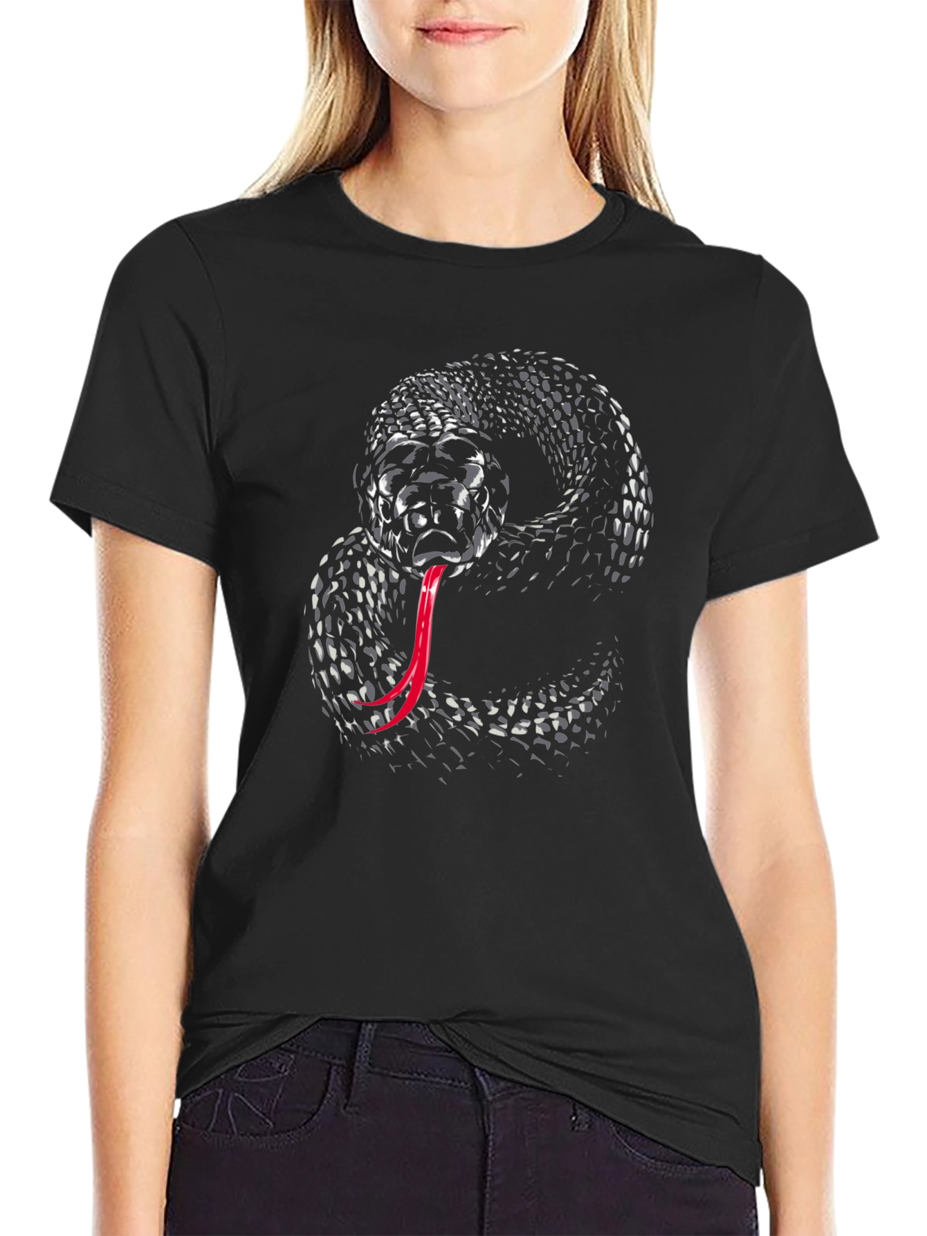 Black Snake Graphic Tee - Mens Fashion