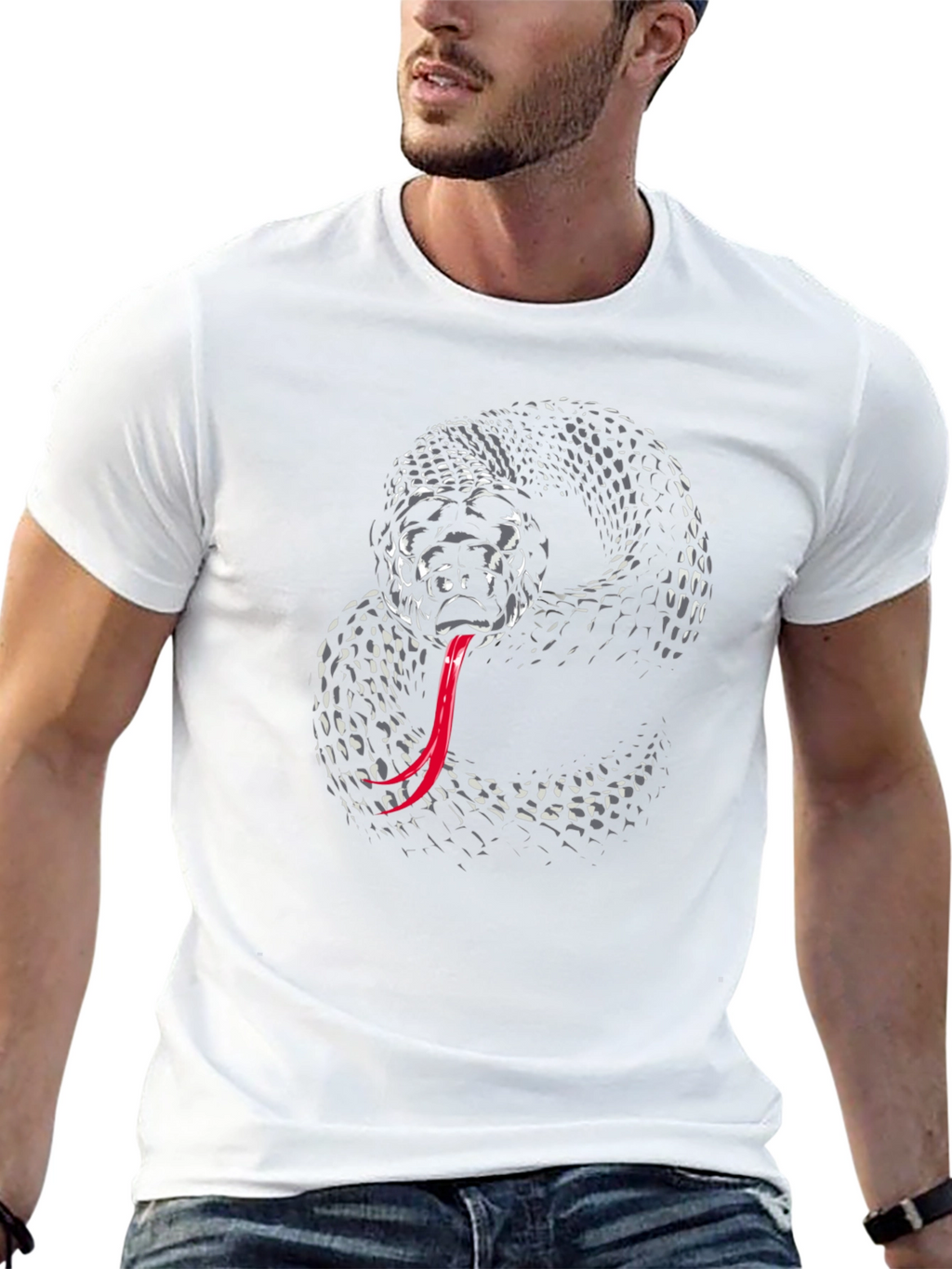 Black Snake Graphic Tee - Mens Fashion