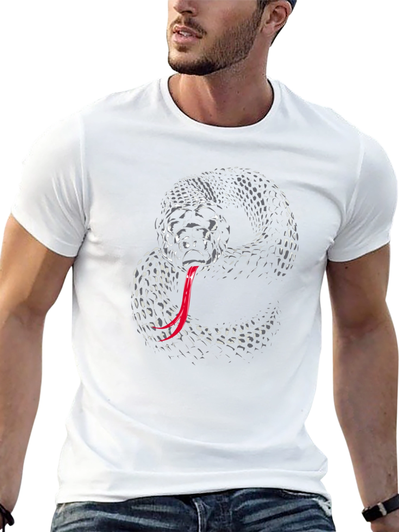 Black Snake Graphic Tee - Mens Fashion