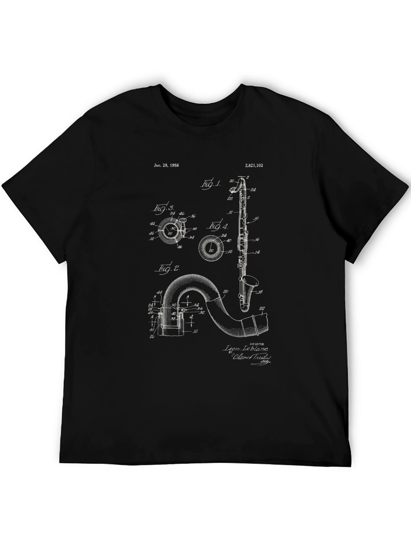 Vintage Clarinet Patent T-Shirt