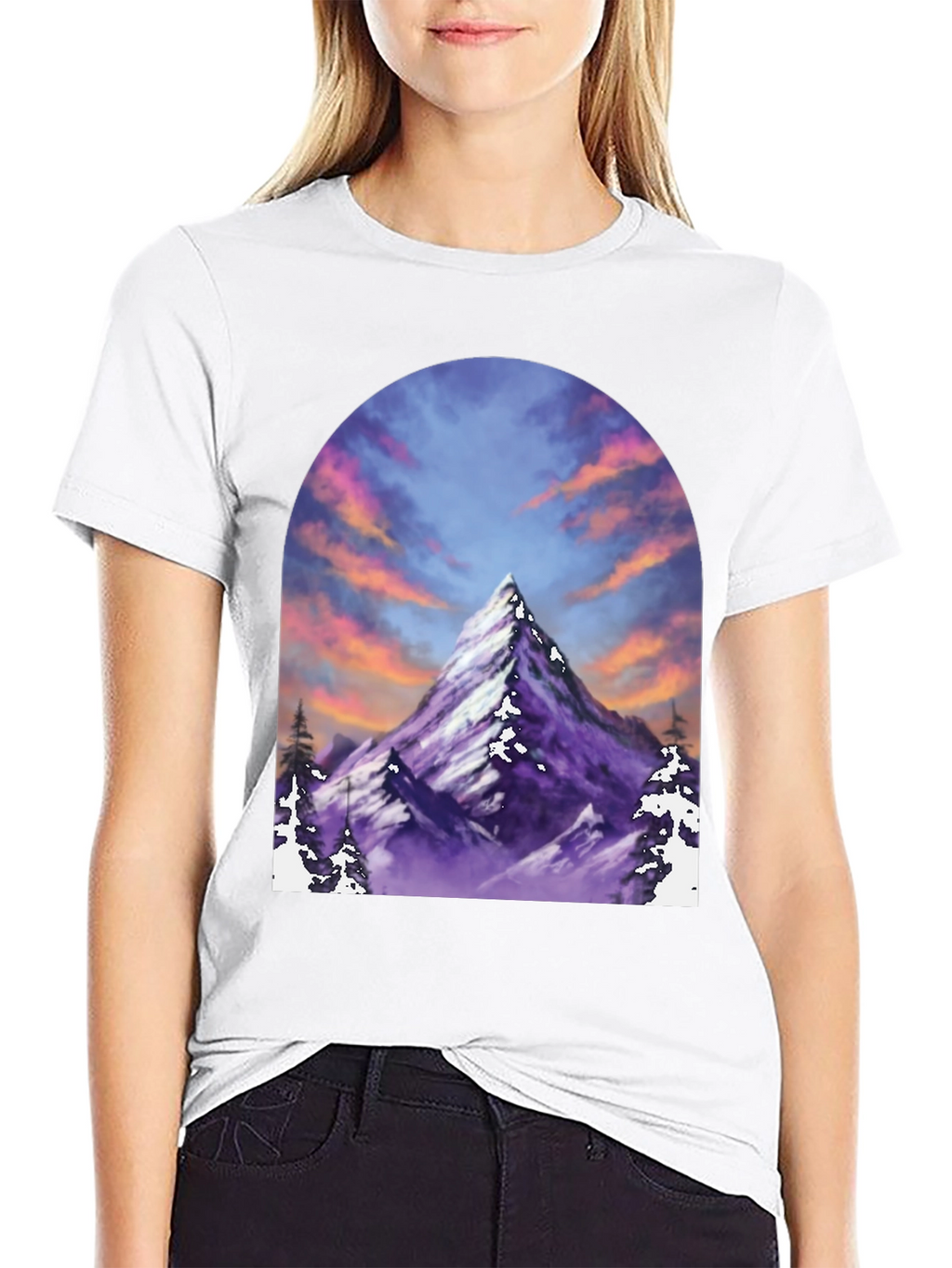 Mountain Peak T-Shirt - Black Short Sleeve Tee
