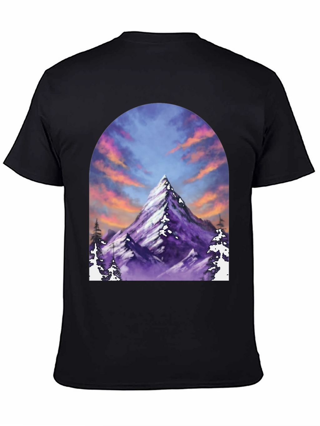 Mountain Peak T-Shirt - Black Short Sleeve Tee