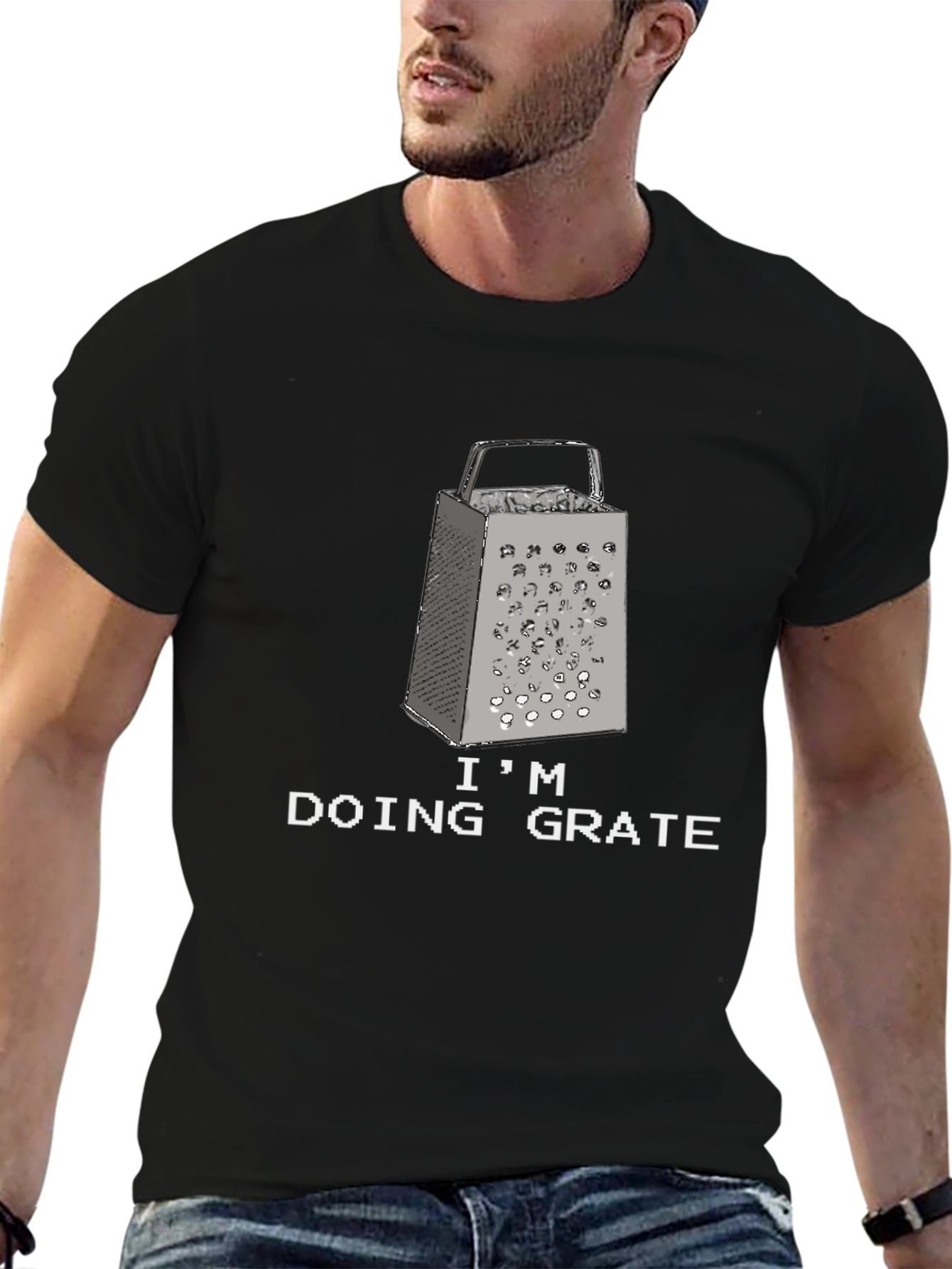 Im Doing Grate Funny Cheese Grater Black T-Shirt